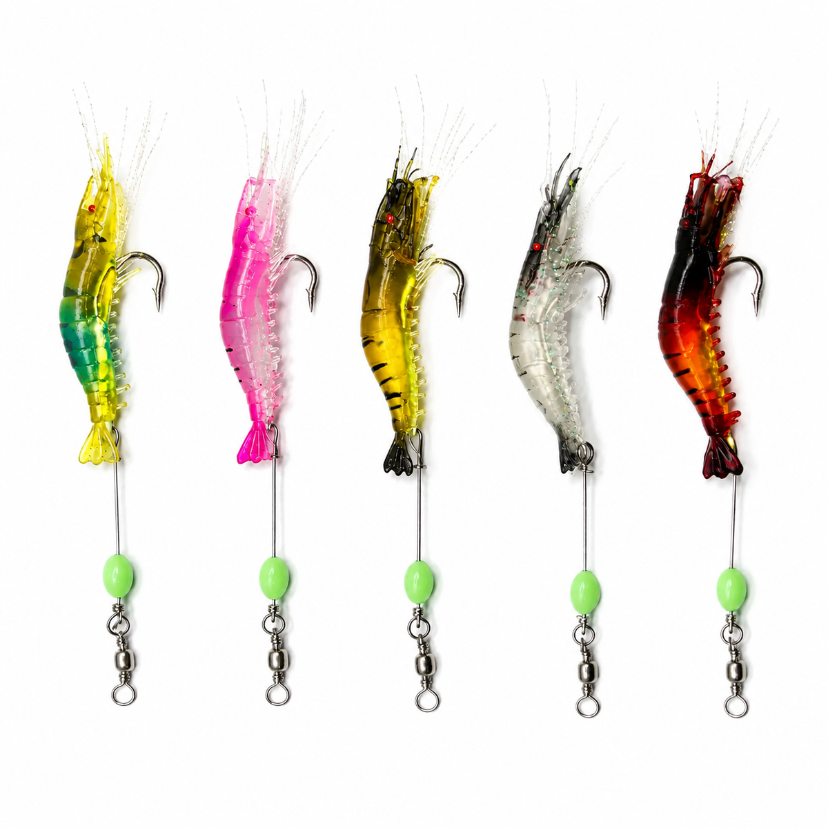 Pre-Rigged Shrimp Soft Plastic Lures — 5 Pack (2.75 in)